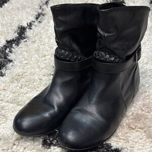 Black Ankle Boots with Buckle Detail
